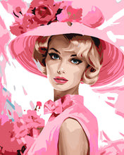 Laden Sie das Bild in den Galerie-Viewer, Malen nach Zahlen Figured'Art – Diva mit rosa Hut