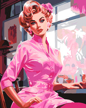 Laden Sie das Bild in den Galerie-Viewer, Malen nach Zahlen Figured'Art – Vintage Rosa Diva