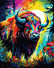 Laden Sie das Bild in den Galerie-Viewer, Malen nach Zahlen Figured'Art – Bison Farbenfroh Abstrakt