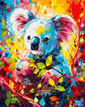 Laden Sie das Bild in den Galerie-Viewer, Malen nach Zahlen Figured'Art – Koala Farbenfroh Abstrakt