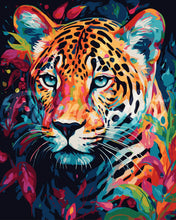 Laden Sie das Bild in den Galerie-Viewer, Malen nach Zahlen Figured'Art – Leopard Farbenfroh Abstrakt
