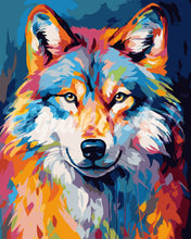 Laden Sie das Bild in den Galerie-Viewer, Malen nach Zahlen Figured'Art – Wolf Farbenfroh Abstrakt