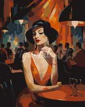 Laden Sie das Bild in den Galerie-Viewer, Malen nach Zahlen Figured'Art – Art-Deco-Frau in einem Club