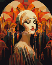 Laden Sie das Bild in den Galerie-Viewer, Malen nach Zahlen Figured'Art – Art-Deco-Frau