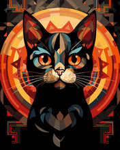 Laden Sie das Bild in den Galerie-Viewer, Malen nach Zahlen Figured'Art – Art-Deco-Schwarze Katze