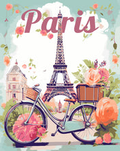 Laden Sie das Bild in den Galerie-Viewer, Malen nach Zahlen Figured'Art – Reiseposter Paris in voller Blüte