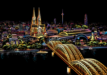 Laden Sie das Bild in den Galerie-Viewer, Kratzbild – Hohenzollernbrücke in Deutschland