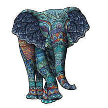 Laden Sie das Bild in den Galerie-Viewer, 2D Holzpuzzle – Gelassener Elefant
