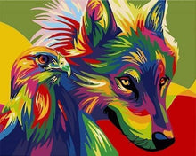 Laden Sie das Bild in den Galerie-Viewer, Malen nach Zahlen für Erwachsene | Adler und Wolf Pop Art | Figured'Art