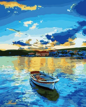 Laden Sie das Bild in den Galerie-Viewer, Malen nach Zahlen für Erwachsene | Boot und Sonnenaufgang | Figured'Art