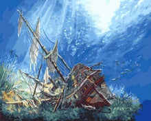 Laden Sie das Bild in den Galerie-Viewer, Malen nach Zahlen für Erwachsene | Gesunkenes Boot | Figured'Art