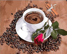Laden Sie das Bild in den Galerie-Viewer, Malen nach Zahlen für Erwachsene | Kaffee und Rose | Figured'Art