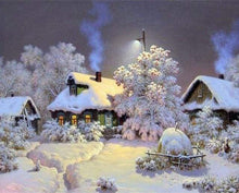 Laden Sie das Bild in den Galerie-Viewer, Malen nach Zahlen für Erwachsene | Chalets im Schnee | Figured'Art