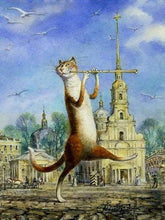 Laden Sie das Bild in den Galerie-Viewer, Malen nach Zahlen für Erwachsene | Katze mit Flöte | Figured'Art