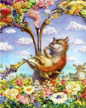 Laden Sie das Bild in den Galerie-Viewer, Malen nach Zahlen für Erwachsene | Katze und Trompete | Figured'Art