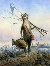 Laden Sie das Bild in den Galerie-Viewer, Malen nach Zahlen für Erwachsene | Vom Fischen zurückkehrende Katze | Figured'Art