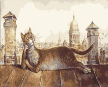 Laden Sie das Bild in den Galerie-Viewer, Malen nach Zahlen für Erwachsene | Katze sitztend auf dem Dach | Figured'Art