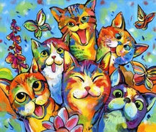 Laden Sie das Bild in den Galerie-Viewer, Malen nach Zahlen für Erwachsene | Glückliche Katzen | Figured'Art