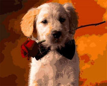 Laden Sie das Bild in den Galerie-Viewer, Malen nach Zahlen für Erwachsene | Hund mit Rose | Figured'Art