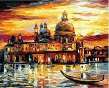 Laden Sie das Bild in den Galerie-Viewer, Malen nach Zahlen für Erwachsene | Goldener Himmel in Venedig | Figured'Art