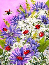 Laden Sie das Bild in den Galerie-Viewer, Malen nach Zahlen für Erwachsene | Marienkäfer in Blumen | Figured'Art
