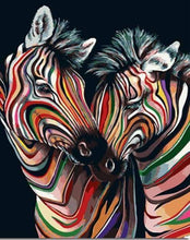 Laden Sie das Bild in den Galerie-Viewer, Malen nach Zahlen für Erwachsene | Buntes Zebrapaar | Figured'Art