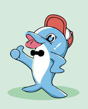 Laden Sie das Bild in den Galerie-Viewer, Malen nach Zahlen für Kinder | Delfin mit Cap | Figured'Art