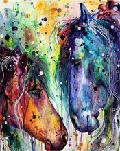 Laden Sie das Bild in den Galerie-Viewer, Malen nach Zahlen für Erwachsene | Zwei Pferde in Farben | Figured'Art