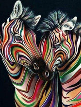 Laden Sie das Bild in den Galerie-Viewer, Diamond Painting, Buntes Zebrapaar