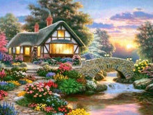 Laden Sie das Bild in den Galerie-Viewer, Diamond Painting, Gemütliches Haus und Blumen
