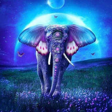 Laden Sie das Bild in den Galerie-Viewer, Diamond Painting, Elefant und Vollmond
