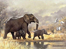 Laden Sie das Bild in den Galerie-Viewer, Diamond Painting, Elefantenfamilie in der Savanne