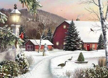 Laden Sie das Bild in den Galerie-Viewer, Diamond Painting, Bauernhof im Schnee