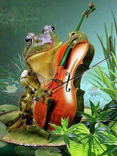 Laden Sie das Bild in den Galerie-Viewer, Diamond Painting, Frosch und Violine