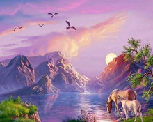 Laden Sie das Bild in den Galerie-Viewer, Diamond Painting, Pferde am See