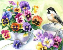 Laden Sie das Bild in den Galerie-Viewer, Diamond Painting, Kleiner Vogel und Blumen