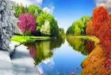 Laden Sie das Bild in den Galerie-Viewer, Diamond Painting, Spiegelung See im Sommer