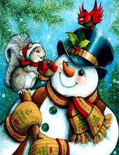 Laden Sie das Bild in den Galerie-Viewer, Diamond Painting, Schneemann und kleine Freunde