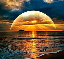 Laden Sie das Bild in den Galerie-Viewer, Diamond Painting, Sonnenuntergang am Meer