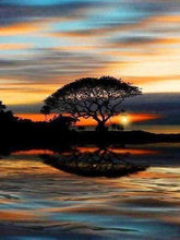 Laden Sie das Bild in den Galerie-Viewer, Diamond Painting, Sonnenuntergang am Ufer