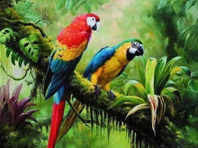 Laden Sie das Bild in den Galerie-Viewer, Diamond Painting, Papageien auf Ast