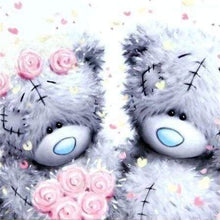 Laden Sie das Bild in den Galerie-Viewer, Diamond Painting, Zwei Teddybären und Rosen