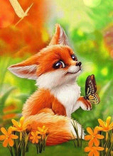 Laden Sie das Bild in den Galerie-Viewer, Diamond Painting, Fuchs und Schmetterling