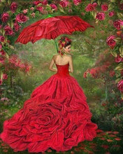 Laden Sie das Bild in den Galerie-Viewer, Diamond Painting, Frau im roten Kleid