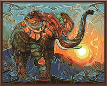 Laden Sie das Bild in den Galerie-Viewer, Malen nach Zahlen für Erwachsene | Elefant bei Sonnenaufgang | Figured'Art