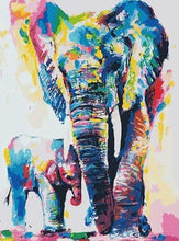 Laden Sie das Bild in den Galerie-Viewer, Malen nach Zahlen für Erwachsene | Elefanten Aquarell | Figured'Art