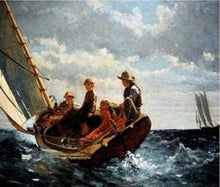 Laden Sie das Bild in den Galerie-Viewer, Malen nach Zahlen für Erwachsene | Kinder auf einem Segelboot | Figured'Art