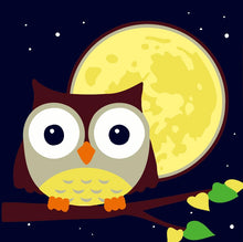 Laden Sie das Bild in den Galerie-Viewer, Malen nach Zahlen für Kinder | Eule mit Mond | Figured'Art