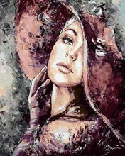 Laden Sie das Bild in den Galerie-Viewer, Malen nach Zahlen für Erwachsene | Frau mit rotem Hut | Figured'Art