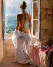 Laden Sie das Bild in den Galerie-Viewer, Malen nach Zahlen für Erwachsene | Nackte Frau und große Sonne | Figured'Art